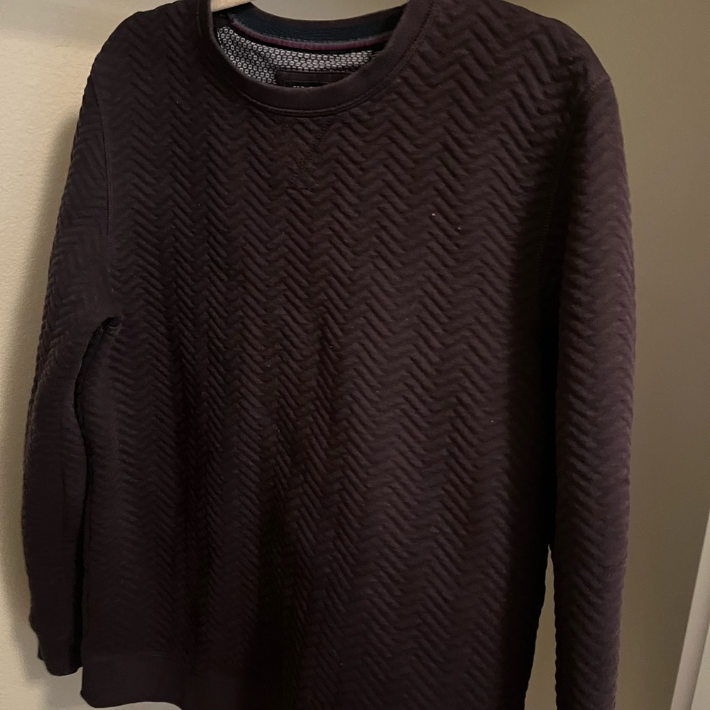 Ted Baker Black Crewneck Sweater with Textured Knit